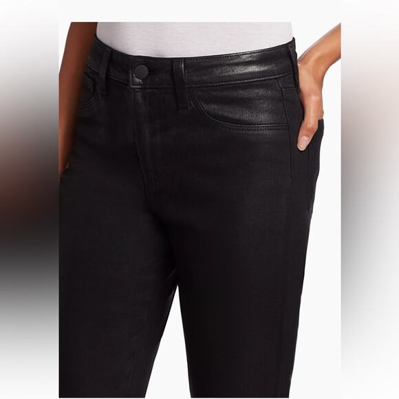 L'AGENCE  Oriana High-Rise Straight-Leg Coated Jeans - Picture 6 of 12